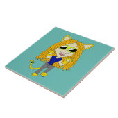 Chibi Catgirl mit Pfoten Fliese (Seite)