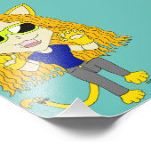 Chibi Catgirl mit Pfoten Fotodruck (Ecke)