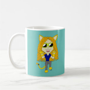 Chibi Catgirl mit Pfoten Kaffeetasse