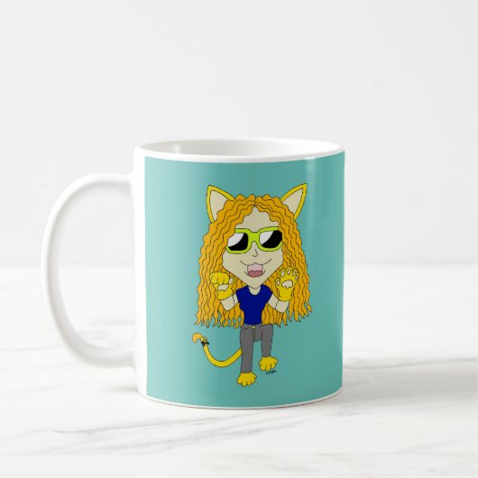 Chibi Catgirl mit Pfoten Kaffeetasse (Links)