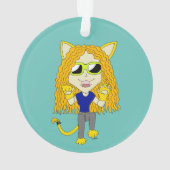 Chibi Catgirl mit Pfoten Ornament (Rückseite)