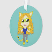 Chibi Catgirl mit Pfoten Ornament (Vorderseite)