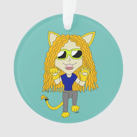 Chibi Catgirl mit Pfoten Ornament (Vorderseite)