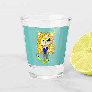 Chibi Catgirl mit Pfoten Schnapsglas