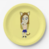 Chibi Catgirl Pappteller (Vorderseite)