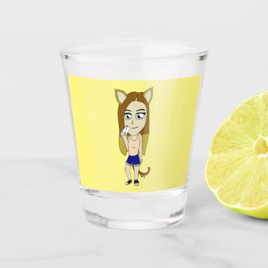 Chibi Catgirl Schnapsglas (Vorderseite)