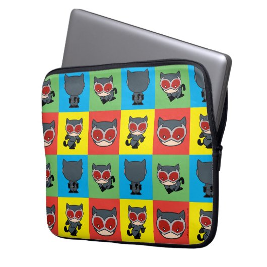 Chibi Catwoman Character Posen Laptopschutzhülle (Vorderseite Links)