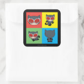 Chibi Catwoman Character Posen Quadratischer Aufkleber (Tasche)