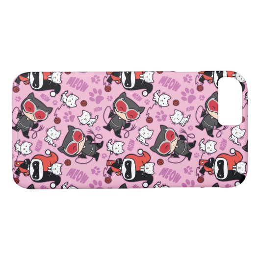 Chibi Catwoman, Harley Quinn & Kittens Pattern Case-Mate iPhone Hülle (Rückseite (Horizontal))