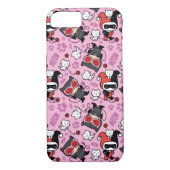 Chibi Catwoman, Harley Quinn & Kittens Pattern Case-Mate iPhone Hülle (Rückseite)