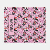 Chibi Catwoman, Harley Quinn & Kittens Pattern Fleecedecke (Vorderseite (Horizontal))