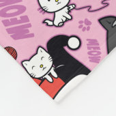 Chibi Catwoman, Harley Quinn & Kittens Pattern Fleecedecke (Ecke)