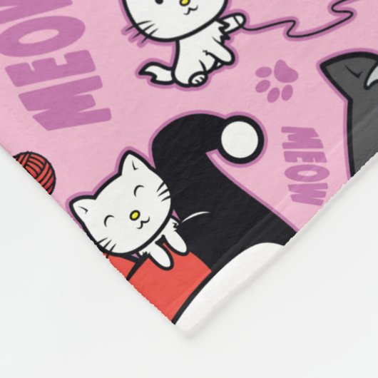 Chibi Catwoman, Harley Quinn & Kittens Pattern Fleecedecke (Ecke)