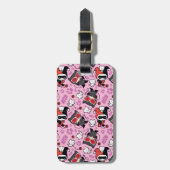 Chibi Catwoman, Harley Quinn & Kittens Pattern Gepäckanhänger (Vorderseite vertikal)