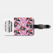 Chibi Catwoman, Harley Quinn & Kittens Pattern Gepäckanhänger (Rückseite horizontal)