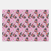 Chibi Catwoman, Harley Quinn & Kittens Pattern Geschenkpapier Set (Vorderseite 2)
