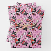 Chibi Catwoman, Harley Quinn & Kittens Pattern Geschenkpapier Set (Beispiel)