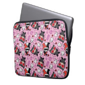 Chibi Catwoman, Harley Quinn & Kittens Pattern Laptopschutzhülle (Vorderseite Links)