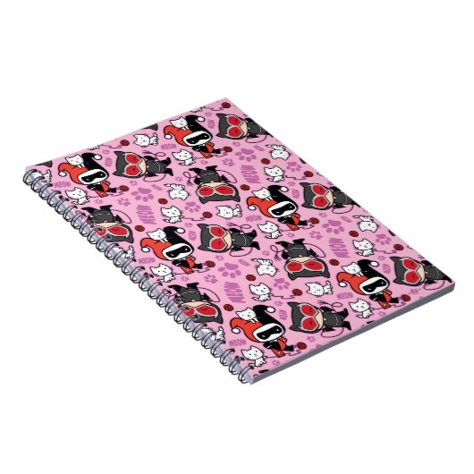 Chibi Catwoman, Harley Quinn & Kittens Pattern Notizblock (Rechte Seite)
