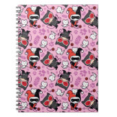 Chibi Catwoman, Harley Quinn & Kittens Pattern Notizblock (Vorderseite)