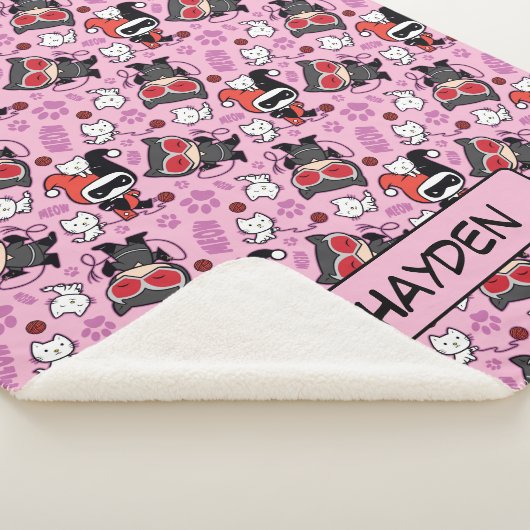 Chibi Catwoman, Harley Quinn & Kittens Pattern Sherpadecke (3/4)