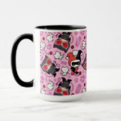 Chibi Catwoman, Harley Quinn & Kittens Pattern Tasse (Links)