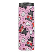 Chibi Catwoman, Harley Quinn & Kittens Pattern Thermosbecher (Rückseite)