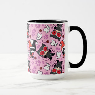 Chibi Catwoman, Harley Quinn und Kätzchen Muster Tasse