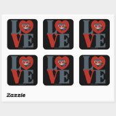 Chibi Catwoman LIEBE Quadratischer Aufkleber (Blatt)