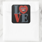 Chibi Catwoman LIEBE Quadratischer Aufkleber (Tasche)