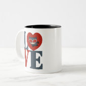 Chibi Catwoman LIEBE Zweifarbige Tasse (Vorderseite Links)