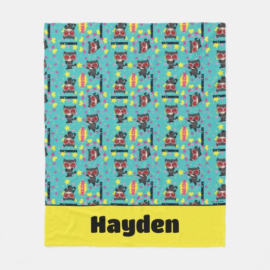 Chibi Catwoman Pattern Fleecedecke (Vorderseite)