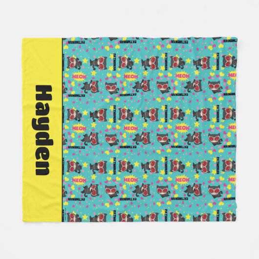 Chibi Catwoman Pattern Fleecedecke (Vorderseite (Horizontal))