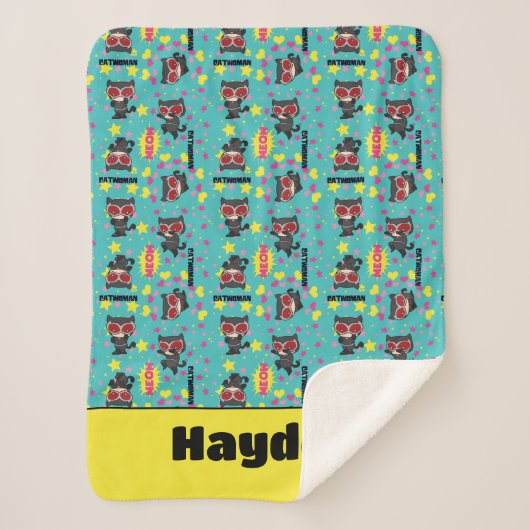 Chibi Catwoman Pattern Sherpadecke (Vorderseite)