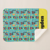 Chibi Catwoman Pattern Sherpadecke (Vorderseite (Horizontal))