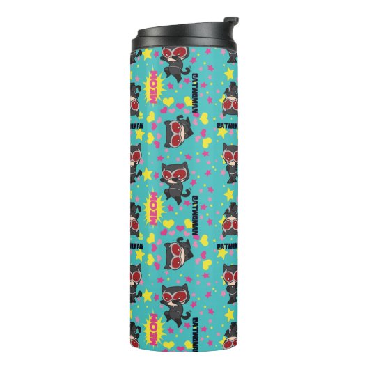 Chibi Catwoman Pattern Thermosbecher (Nach links gedreht)