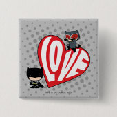 Chibi Catwoman Pounce über Batman Button (Vorderseite)