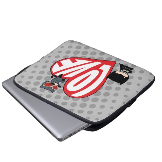 Chibi Catwoman Pounce zu Batman Laptopschutzhülle (Vorne Knopf)