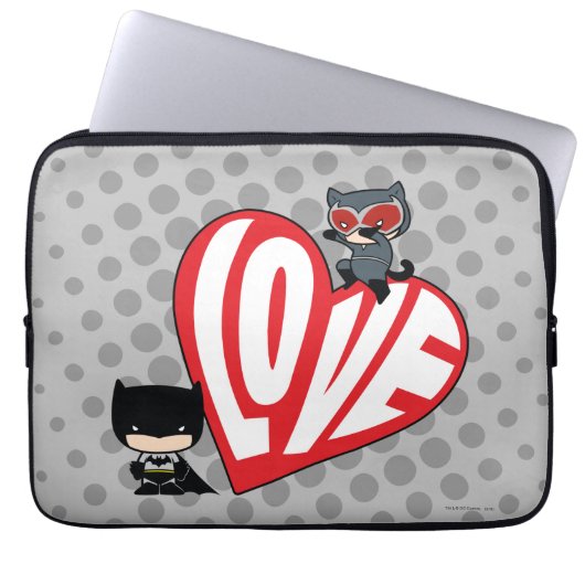 Chibi Catwoman Pounce zu Batman Laptopschutzhülle (Vorderseite)