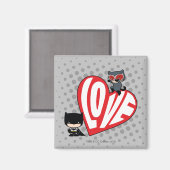 Chibi Catwoman Pounce zu Batman Magnet (Vorderseite/Rückseite)
