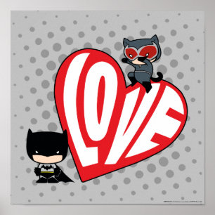 Chibi Catwoman Pounce zu Batman Poster