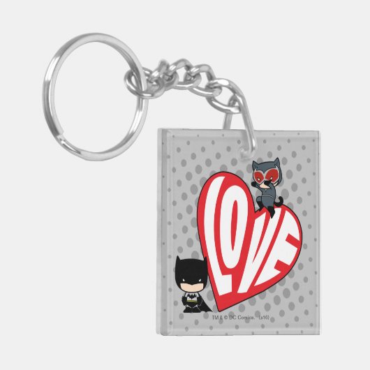 Chibi Catwoman Pounce zu Batman Schlüsselanhänger (Vorderseite links)