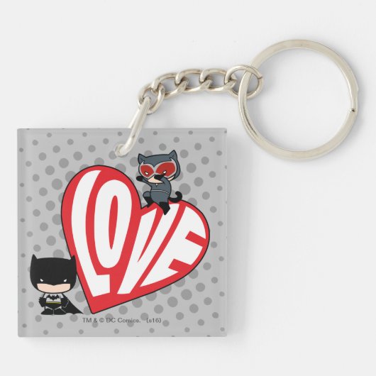Chibi Catwoman Pounce zu Batman Schlüsselanhänger (Rückseite)