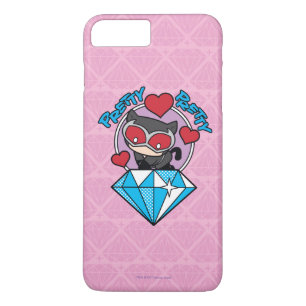 Chibi Catwoman sitzt auf einem großen Diamanten Case-Mate iPhone Hülle