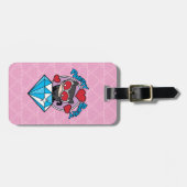 Chibi Catwoman sitzt oben auf großen Diamanten Gepäckanhänger (Vorderseite horizontal)