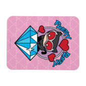 Chibi Catwoman sitzt oben auf großen Diamanten Magnet (Horizontal)