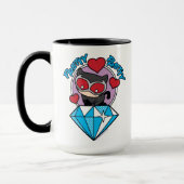 Chibi Catwoman sitzt oben auf großen Diamanten Tasse (Links)