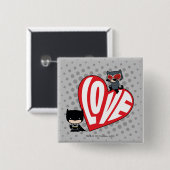 Chibi Catwoman springt auf Batman Button (Vorne & Hinten)