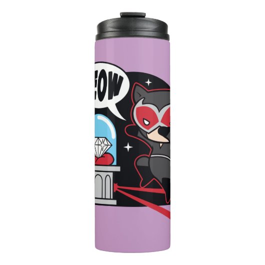 Chibi Catwoman stahl einen Diamond Thermosbecher (Vorderseite)