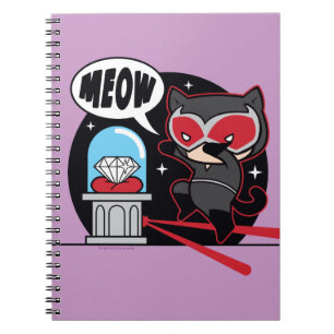 Chibi Catwoman stiehlt einen Diamanten Notizblock